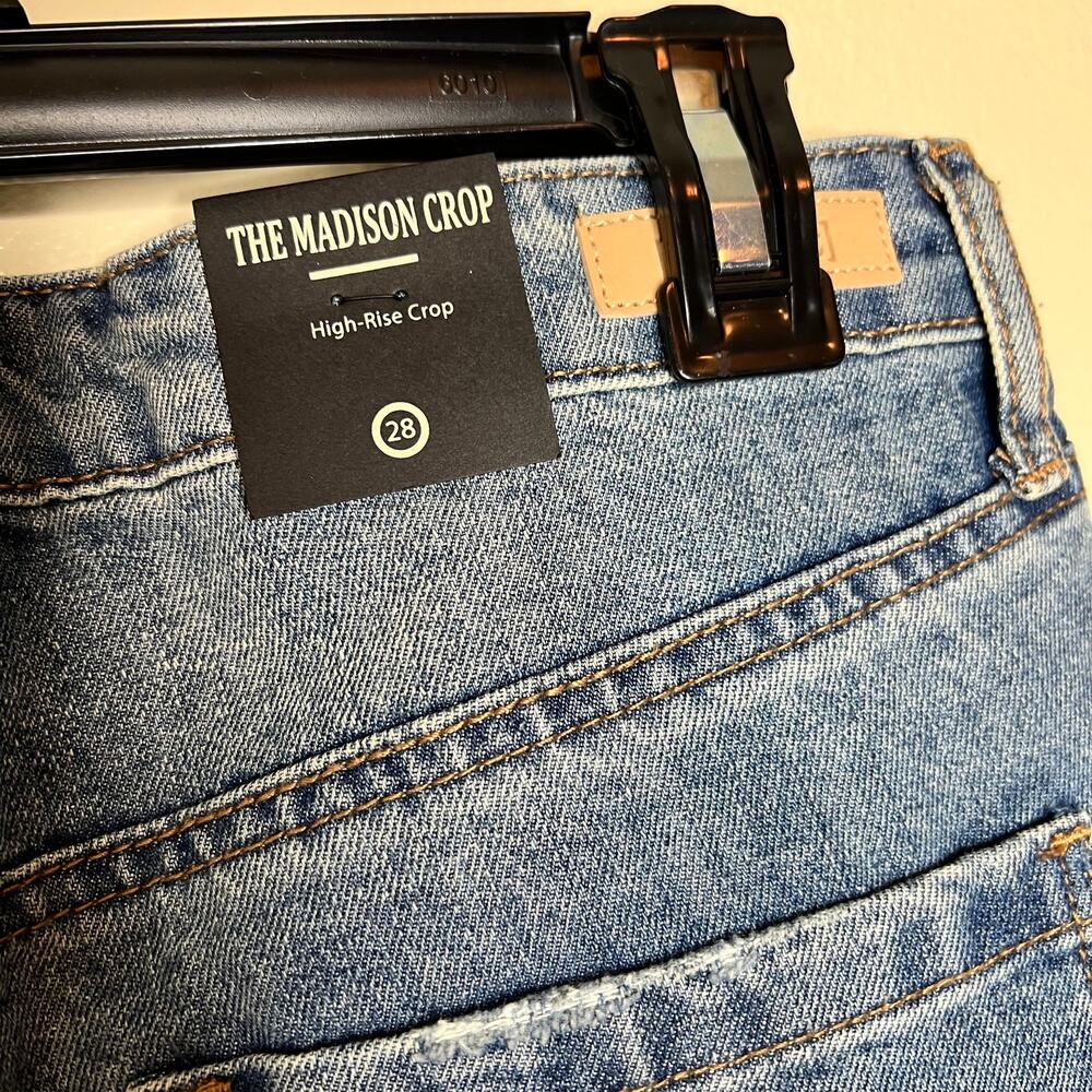 Blank NYC The Madison Crop Jeans 28 High Rise Distressed Ankle Denim Cotton New - Picture 7 of 9